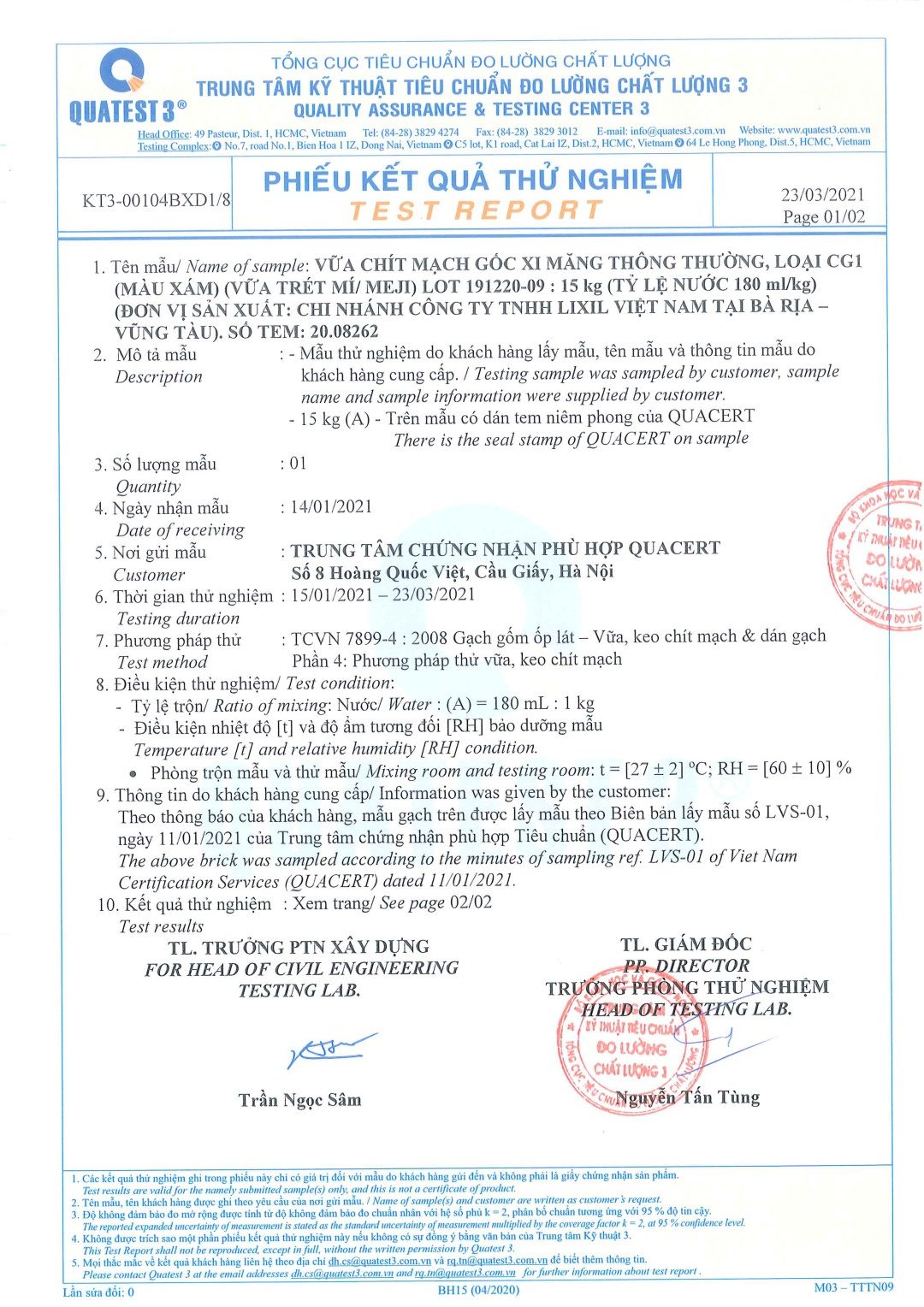 Mortar 2021 Test Report Page 5