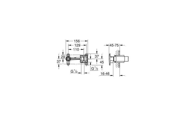 GROHE Bộ âm cho vòi 2 lỗ gắn tường 23200000