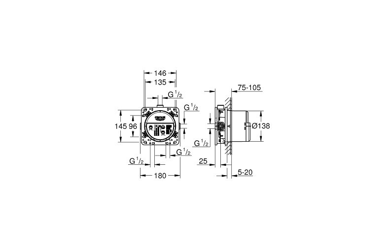 GROHE Bộ âm cho vòi bồn tắm đặt sàn 29086000