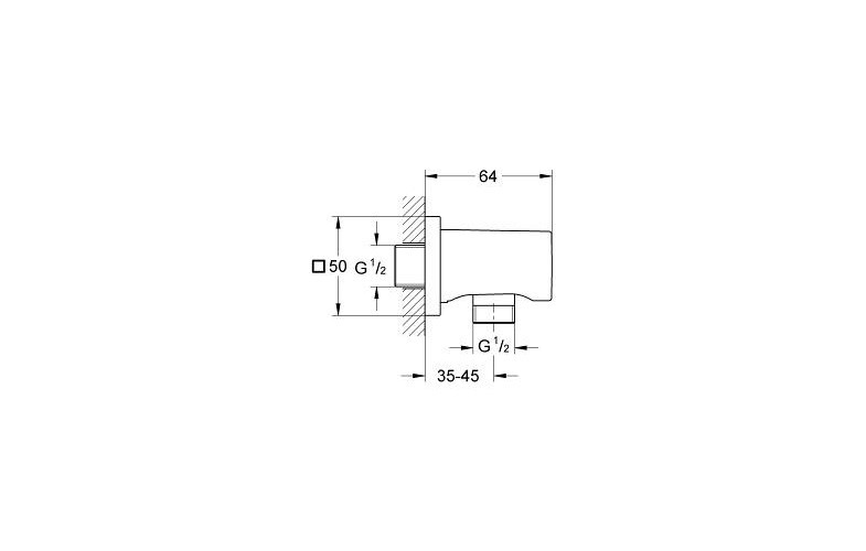 GROHE Đầu ra nước đế vuông Rainshower  27076000